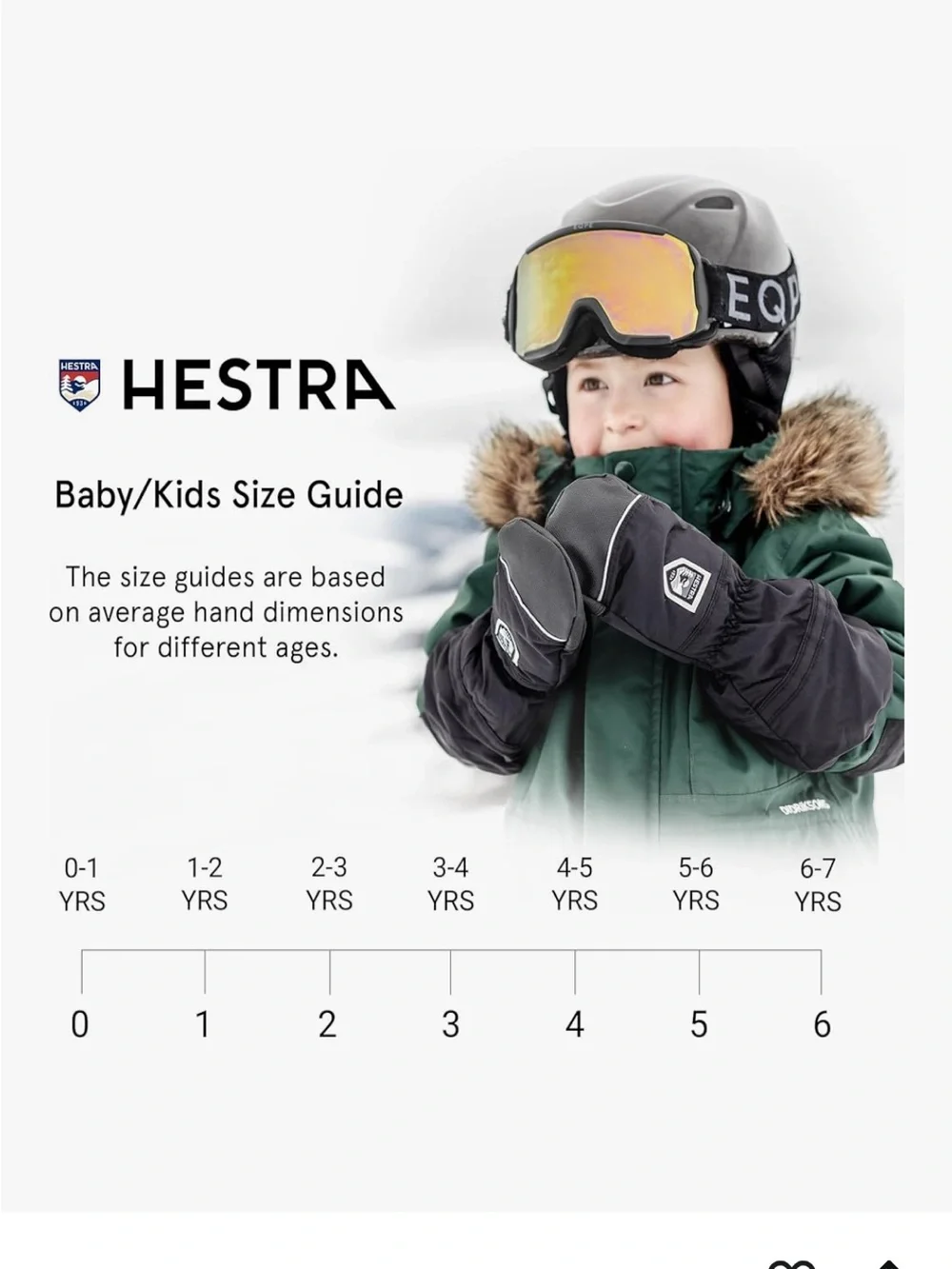 Hestra Kids' Black Mittens with Grey Trim 2-3YRS